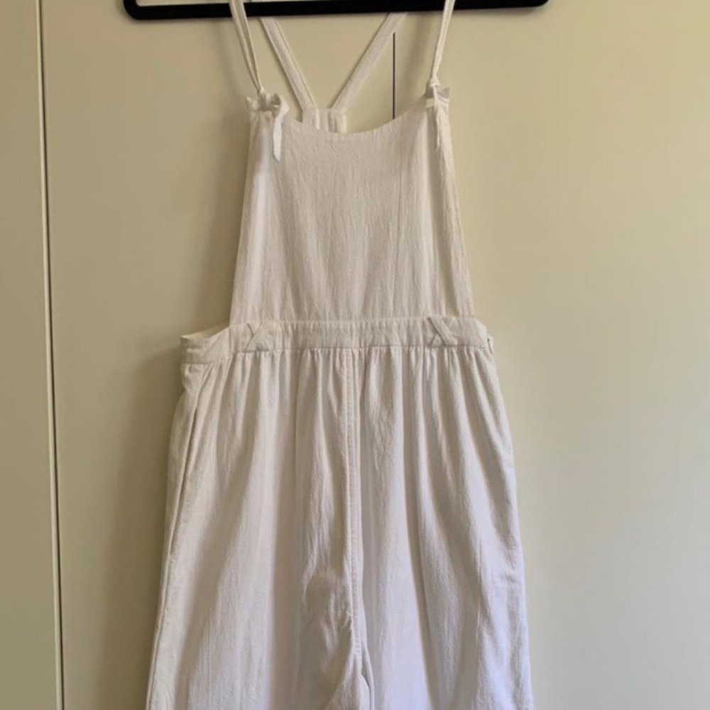Loup White High Waist Overalls